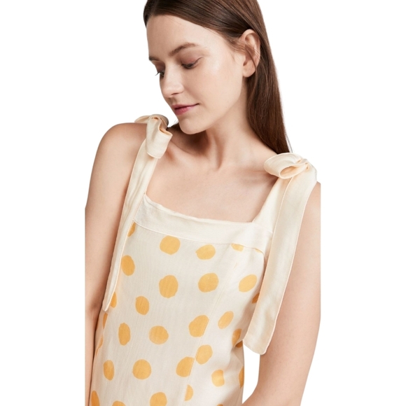 Agua Bendita Joaquina Silky Linen Cream / Yellow Polka Dot Mini Dress - Picture 12 of 12